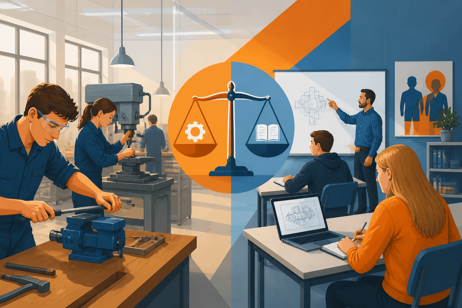 Illustration zum Ratgeber „Berufsschule Notenschlüssel“ – Notenschlüssel und Benotung für Lehrkräfte