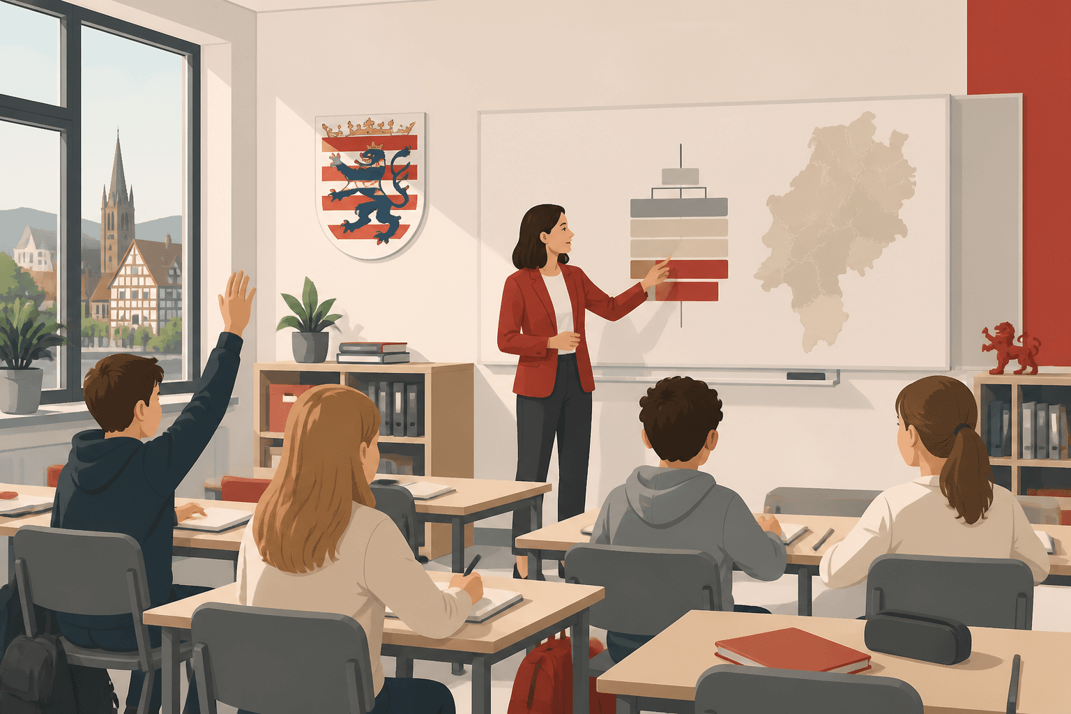 Illustration zum Ratgeber „Notenschlüssel Hessen“ – Notenschlüssel und Benotung für Lehrkräfte