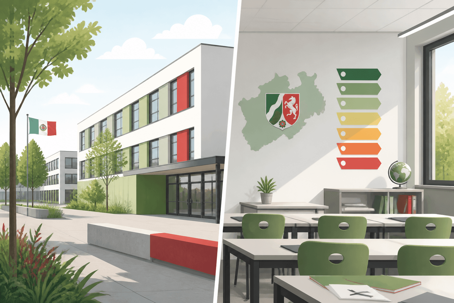 Illustration zum Ratgeber „Notenschlüssel NRW“ – Notenschlüssel und Benotung für Lehrkräfte